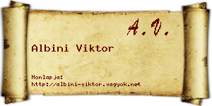 Albini Viktor névjegykártya